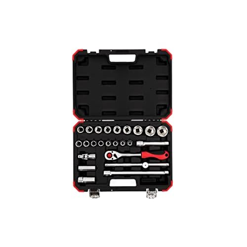 GEDORE red Steckschlüsselsatz, 24-teilig, Mit Umschaltknarre, Ratsche, Steckschlüssel- und Zündkerzeneinsatz, 1/2"