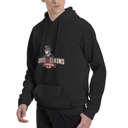 WINDALY Davis&Elkins College Men'S Polyester Fleece Hooded Sweatshirt Crewneck Long Sleeve Pullover3