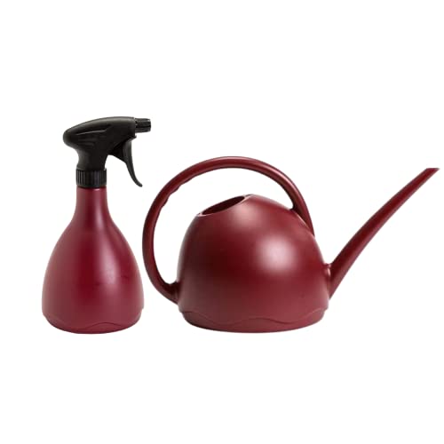 Plastia Gießkanne 1,8 L mit Sprühflasche 0,7 L - Blumengießkanne und...