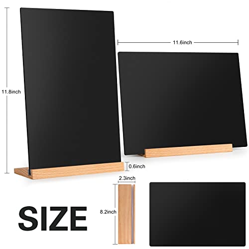 Kivsty Tabletop Chalkboard Signs With Wood Base, 8 X 10 Menu Chalkboard Stand For Table - Dual-Sided Desktop Acrylic Message Board For Party, Restaurant, Wedding - Pack Of 2 #TOP5