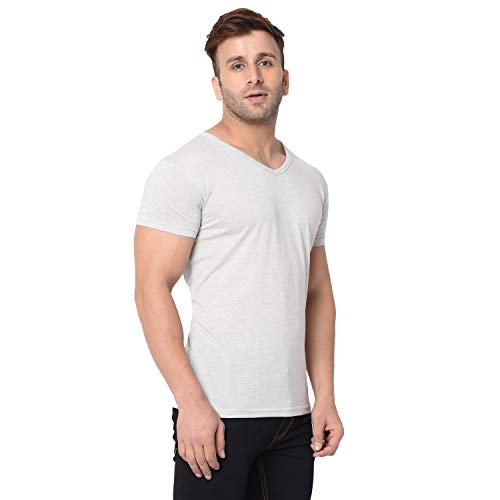 Image of Men's Cotton Blend Half Sleeve V Neck Tshirt
