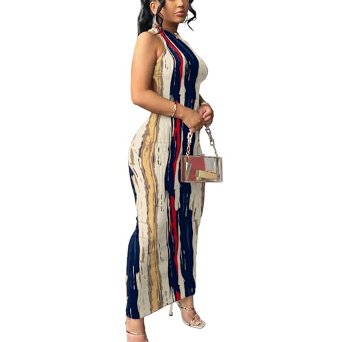 Image of Nimsruc Women Summer Sexy Bodycon Maxi Dress Casual Long Dresses