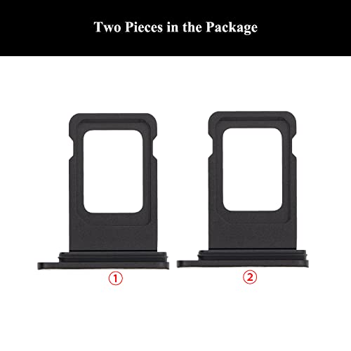 Lozop 2 Pack Sim Card Tray Holder Replacement For Iphone 11 6.1 Inch With Waterproof Rubber & Eject Pin (Black) #TOP2