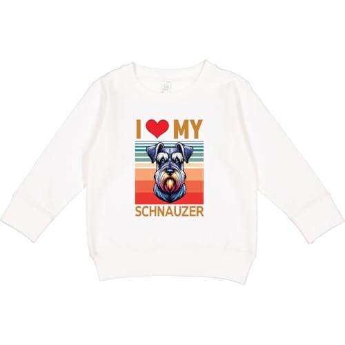 inktastic I Love My Schnauzer Dog Toddler Sweatshirt 2T White 43c81