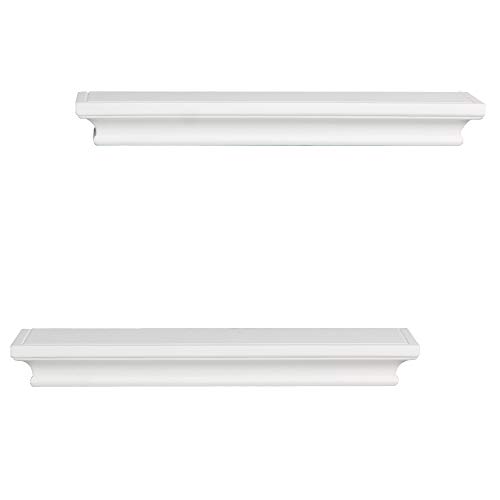 AHDECOR Modern White Floating Shelves, Sleek Wall Mounted Storage Solution for Living Room, Bedroom, Bathroom, and Kitchen Decor, Set of 2 - Image 6