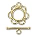 Produktbild Blumen Knebelverschluss 20mm Gold tone x1