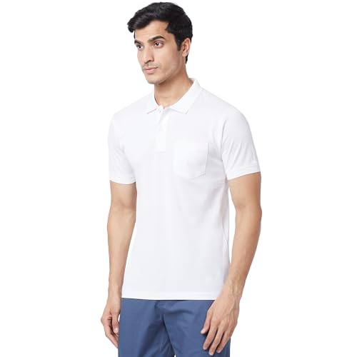 Image of Colorplus Men's Pure Cotton Solid Pattern Tailored Fit Polo Neck Half Sleeve Casual T-Shirt