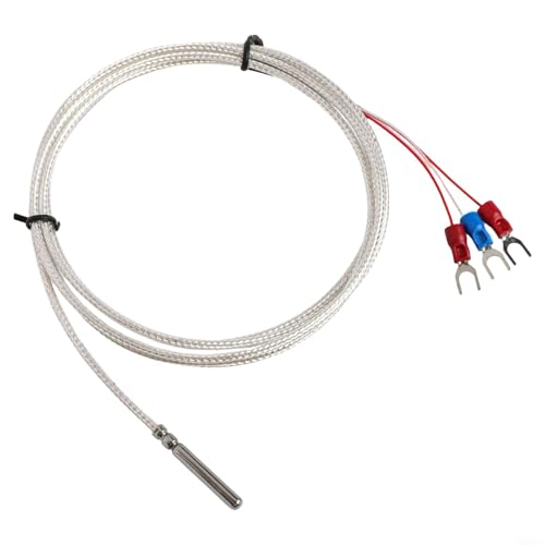TONIXY Sonda de sensor de temperatura PT100, termistor de acero inoxidable 304 de 3 cables,  50 a 450 °C, precisión de grado A, 4 mm de diámetro x 30 mm de longitud para laboratorio industrial (1,5