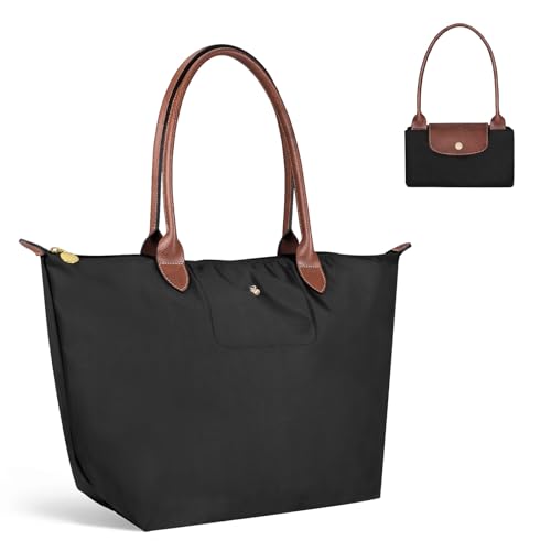 BEFSN Large Work Tote Bag For Women: Black For 13-15' Laptop Foldable Lightweight - For Office Professionals College Students Aged 25-45 - Commute Travel