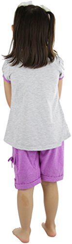Image of ToBeInStyle Girl's Two Piece Summer Set Cute Tee Top and Matching Shorts Adorable Outfit