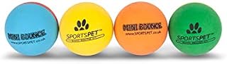 SPORTSPET Mini Bounce 45mm - Premium Rubber Balls for Kittens, Cats and Puppy Dogs 4 pack (Standard) (45mm)