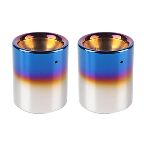 車排気管 に適合する マツダ CX-5 CX 5 2017-2024 クロームリアエキゾーストマフラーテールパイプ交換用 2個 外装カーアクセサリー改造 ステンレス 排気管(青)