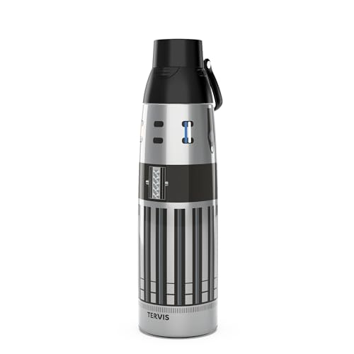 Tervis Venture Water Bottle Star Wars - Lightsaber Detail Triple Walled Insulated Tumbler Travel Cup Keeps Drinks Cold & Hot, 36oz, Stainless Steel