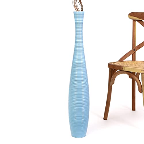 Image of Leewadee Large Floor Vase 34 inches Mango Wood for Pampas Grass, Dried Flowers