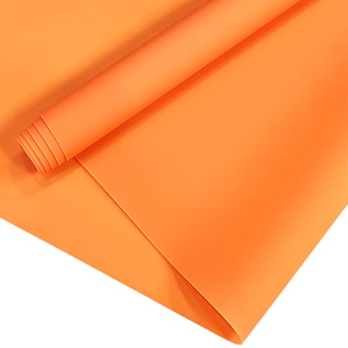 Rouleau vinyle PVC orange lisse et imperméable en format 30 x 134,6 cm