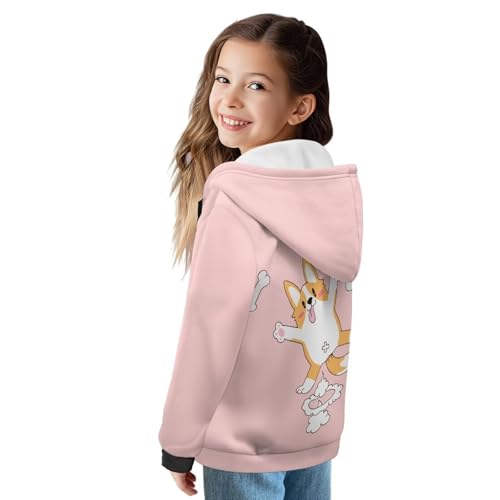 Unisex Boys Girls Hoodies Sweatshirt Fleece Pullover Full Zip Up Sweatshirts with Pockets Winter Casual Outerwear4