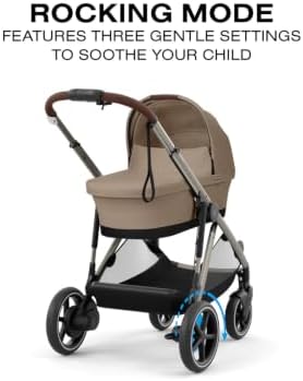 e-Gazelle S Stroller + Gazelle Cot Bundle -Taupe Frame/Almond Beige — view 3