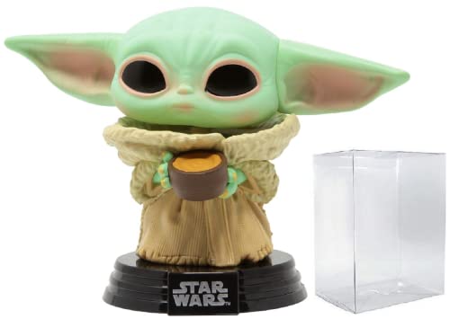 POP Star Wars: The Mandalorian - El niño con taza [Grogu] Funko Pop! Figura de vinilo (incluye funda protectora compatible con caja pop), multicolor, 3.75 pulgadas