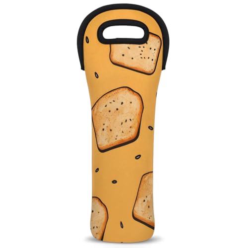 Neoprene Wine Tote Carrier Bag for Wine,Water, Champagne, Beer, Baby Bottles 15.6 x 5.1 Inches, Protective Wine Bag,Bread