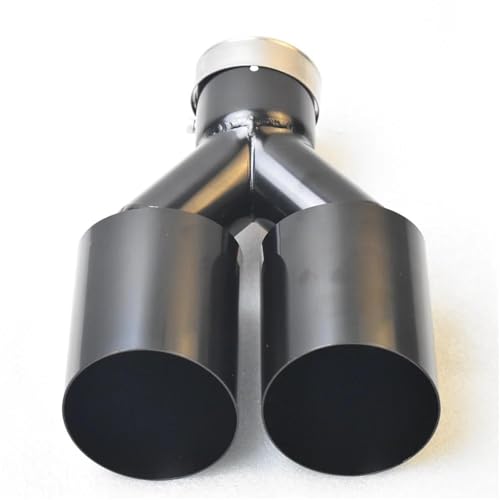 Embouts d'échappement silencieux noir inox double tube pour voiture entrée 60mm
