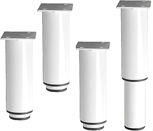 Patas regulables de 18cm en color blanco para elevar su sofá o mueble con elegancia, 4 uds 2