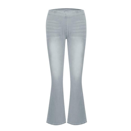 Skinny Pull On Flare Jeans for Women High Rise Elastic Bootcut Jeans Plus Size Stretch Bell Bottom Denim Pants3