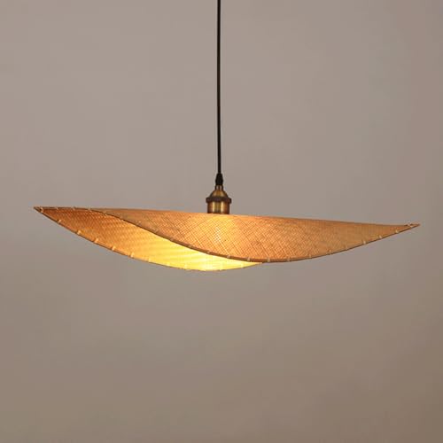 Lampe en bambou suspendue style chinois créatif pour salon de thé
