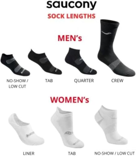 Image of Saucony Men's Rundry Mesh Ventilating Comfort Fit Performance Tab Socks Available in M-xl (6, 12 Pairs)