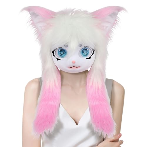 Máscara de gato animal peludo para fiestas de Halloween y eventos de máscaras temáticos