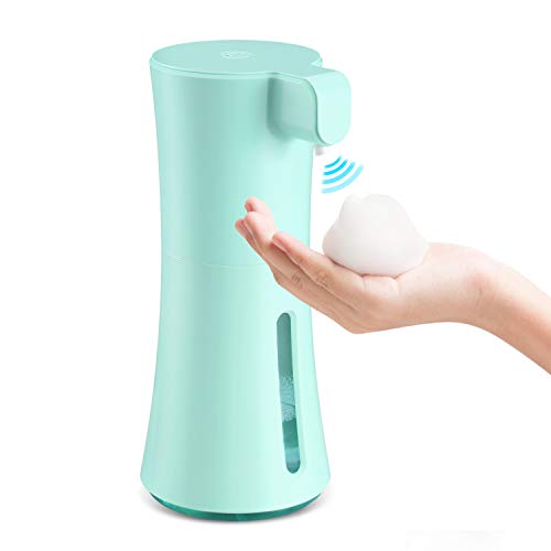 Automatic Soap Dispenser Hand Free Smart Foaming Soap Dispenser with Infrared Motion Sensor, 450ml/15.2oz, Battery Operated , Touchless Electric Soap Dispenser Waterproof for Bathroom Kitchen (Green)