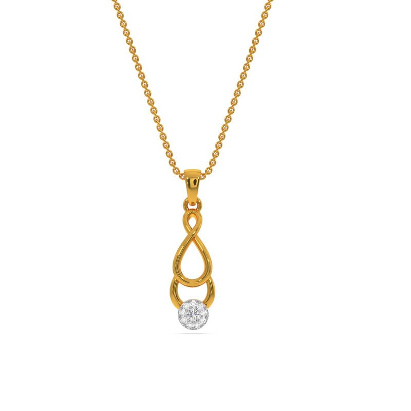 kisna JEWELS 14K BIS Hallmark Pure Yellow Gold & SI Real Diamond Pendant for Women-picture-45