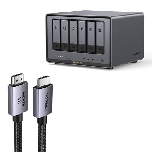 Image of UGREEN NASync DXP6800 Pro 6-Bay Desktop NAS Bundle with 6.6FT 8K HDMI Cable Certified