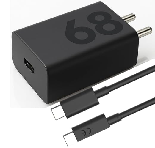 Image of 68W Turbo-Power C Type Fast Charger with 3.3Ft USB-C Cable | for Motorola Edge 60 Pro Edge 50 Pro Razr 50 Ultra Moto G84 G54 E40 G35 Edge 40 Neo | Original Power Charging Speed