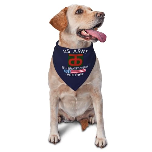 US Army 90th Infantry Division Veteran Dog Scarf Pet Bandana Cat Pet Bibs