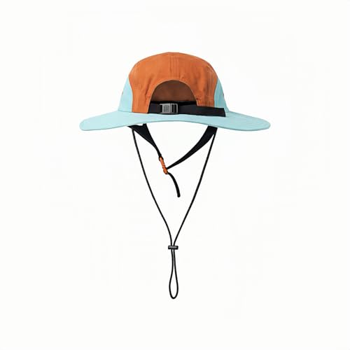 Image of Color-Blocked Fisherman Style Sun Hat for Outdoor Camping, Surfing & Vacations - Wide Brim, UV Protective, Anti-Slip