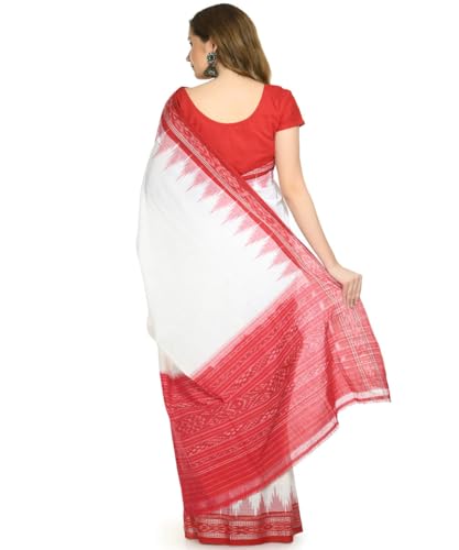 Image of Nuapatna Cotton Saree of Odisha Ikkat Orissa Traditional Handloom Sari | Bomkai | Pata | Nuapatana | sambalpuri saree | khandua patta sare | without Blouse S8