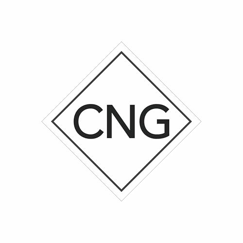 2 CNG Stickers for Car White Front Side Gumming 2 Keep Distance S...