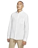 Hurley mens One and Only Textured Long Sleeve Up Button Down Shirt, White, Medium US