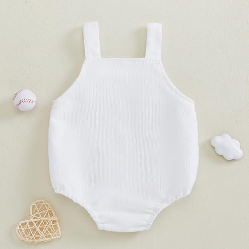 Infant Baby Boys Girls Overalls Sleeveless Baseball Embroidery Corduroy Romper Bodysuit Cute Newborn Outfit3