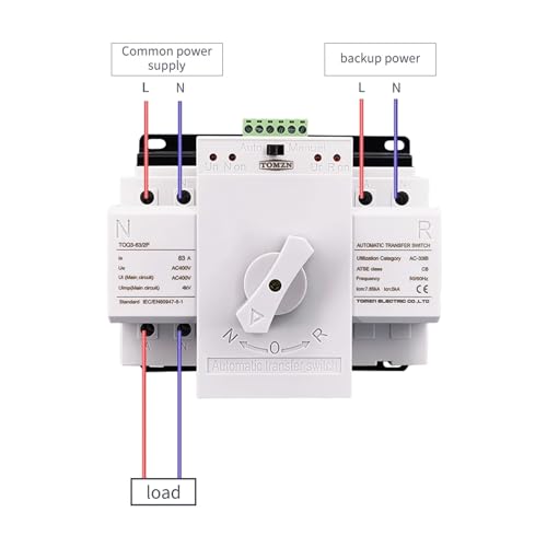 Interruptor ATS 63A automático para evitar cortes de luz con doble entrada de energía 230V 2P 2