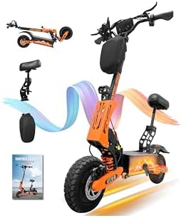 DOF 60V 27AH Electric Scooter for Adults, 5600W Dual Motor Commuter with 50MPH Speed & 40 Miles Range, Dual Brake System, 11" Vacuum Off-Road Tires