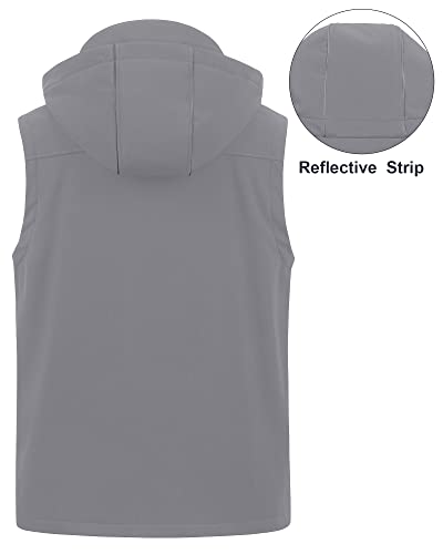 Image of CREATMO US Men's Casual Lightweight Warm Thin Outerwear Vest Windbreaker Sleeveless Jacket With Removable Hood