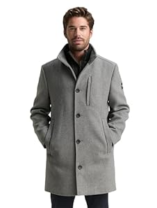 TOM TAILOR Herren 1046983 Wollmantel, 30507-Light Stone Grey Wool Twill, XL