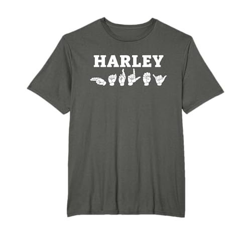 Nom personnalisé Harley ASL Teacher Deaf T-Shirt