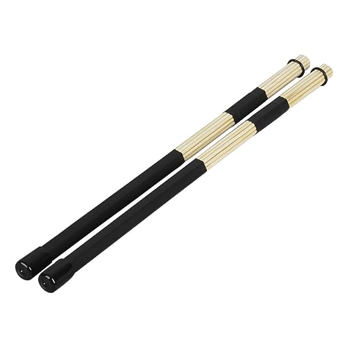 2 piezas de baquetas de bambú para jazz, cepillos para batería y baquetas de madera para instrumentos de percusión, con tensión ajustable para estilos de interpretación versátiles, para bateristas y músicos de jazz miniatura 2