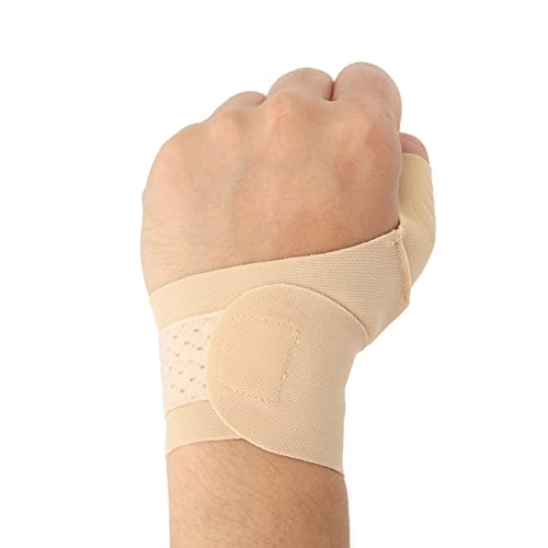 Soft Adjustable Wrist Thumb Support Brace, Finger Splint for Tendonitis Relief with Silicone Compression Strip Skin Color (Left Hand)