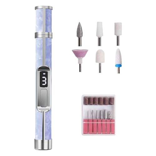 eléctrica de uñas – Equipado con una pantalla LED, ajuste de velocidades con doce cabezales de molienda para el hogar, spa, salón, viajes, camping, manicura y