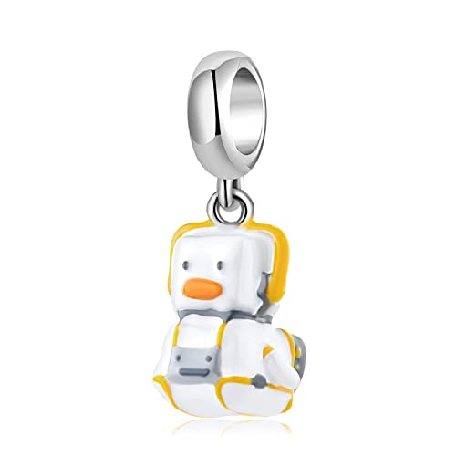 Pato Robot Colgante Encanto 925 Encanto de plata esterlina Se adapta para Pandora Pulsera Collar