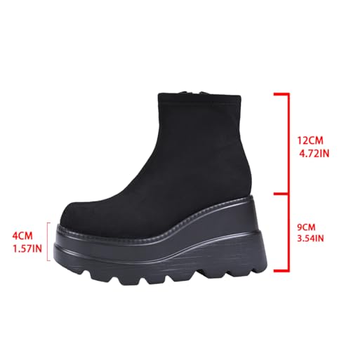 Women's Chelsea Boots Fashion Platform High Heel Ankle Booties Anti-Slip Outsole Platform Chunky Wedge Boots lady dress jeans Winter Fall boots2