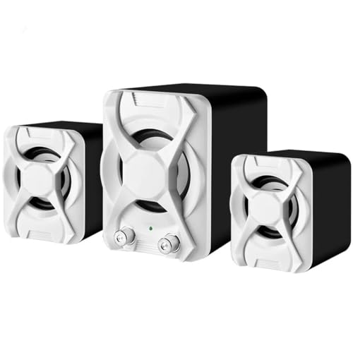 Enceintes PC filaires AUX argent pour écouter votre musique et vos films à la maison